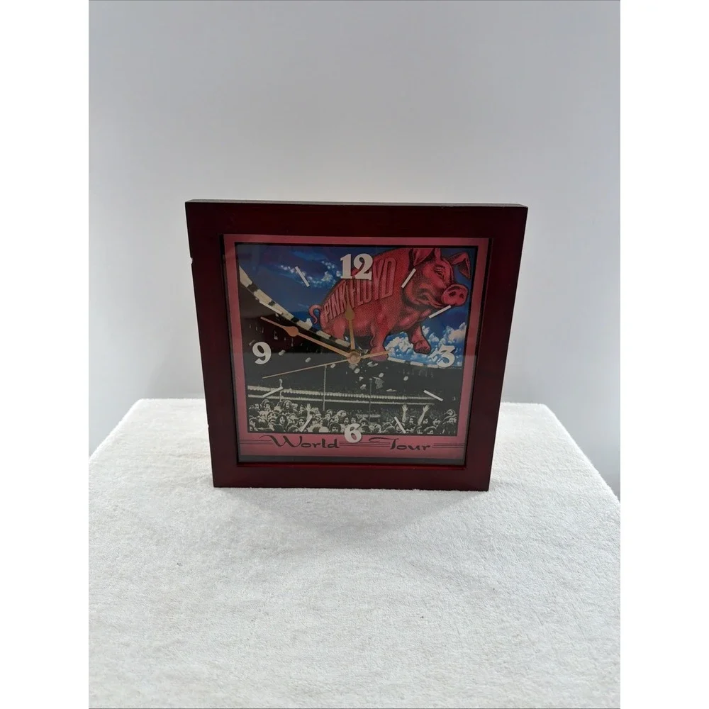 Pink Floyd World Tour Wall Clock Fan Art Decor Pig Vintage Square